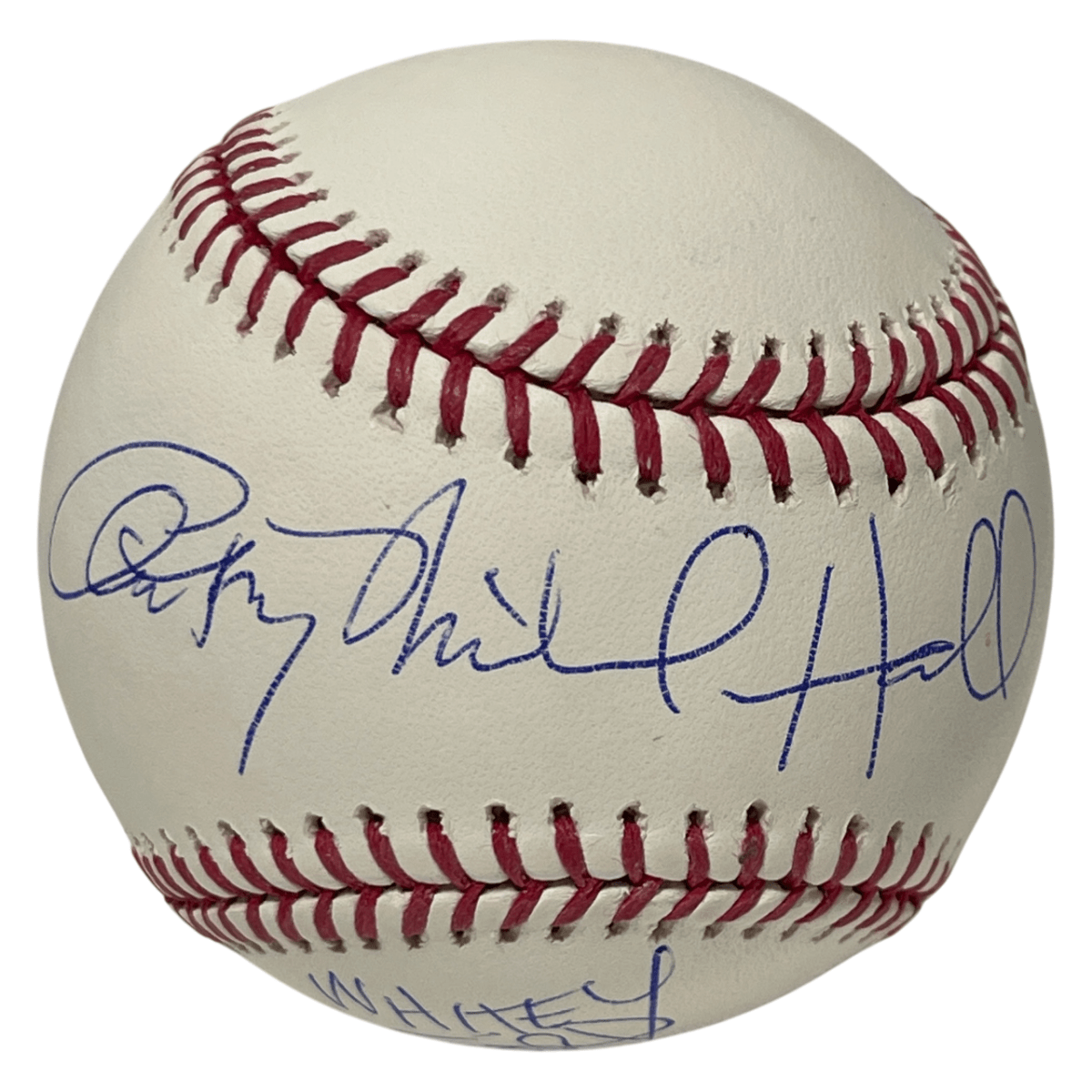 Anthony Michael Hall Signed Rawlings ROMLB Baseball JSA COA Whitey Ford A