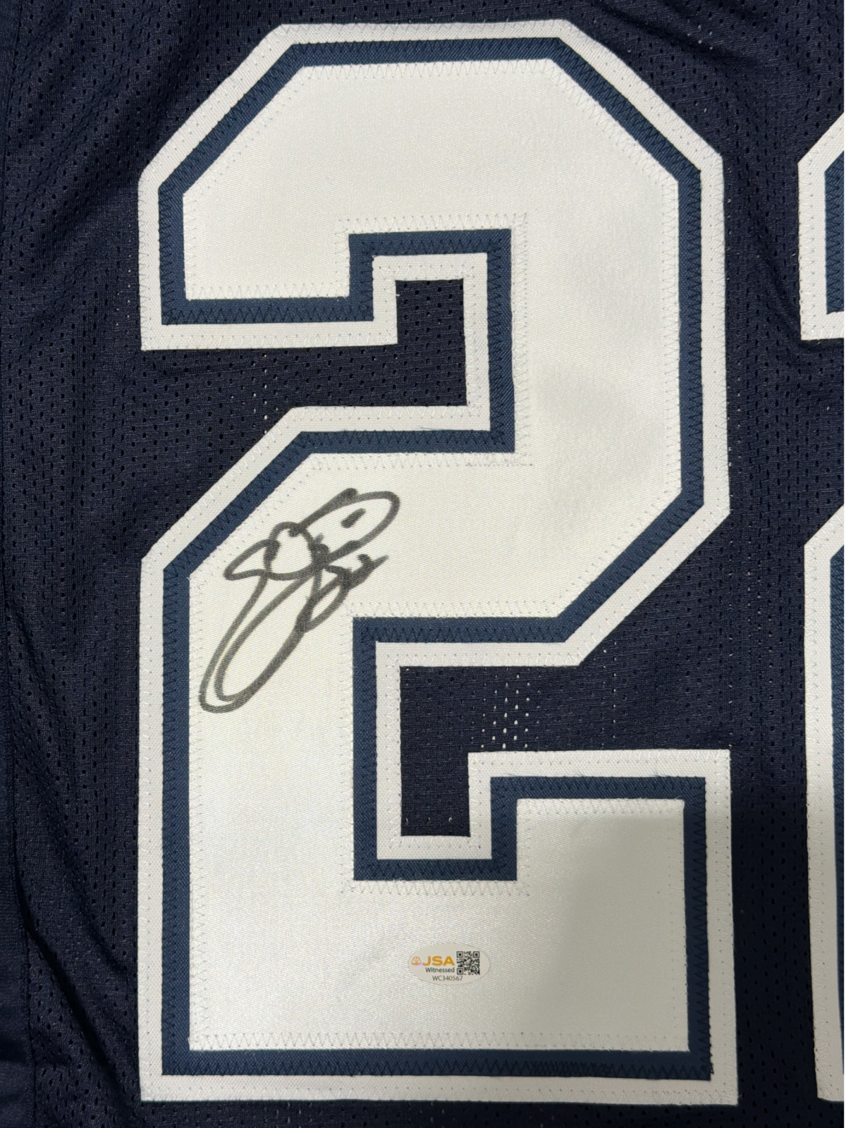 Emmitt Smith Signed Autographed Dallas Cowboys Custom Jersey JSA Witness COA