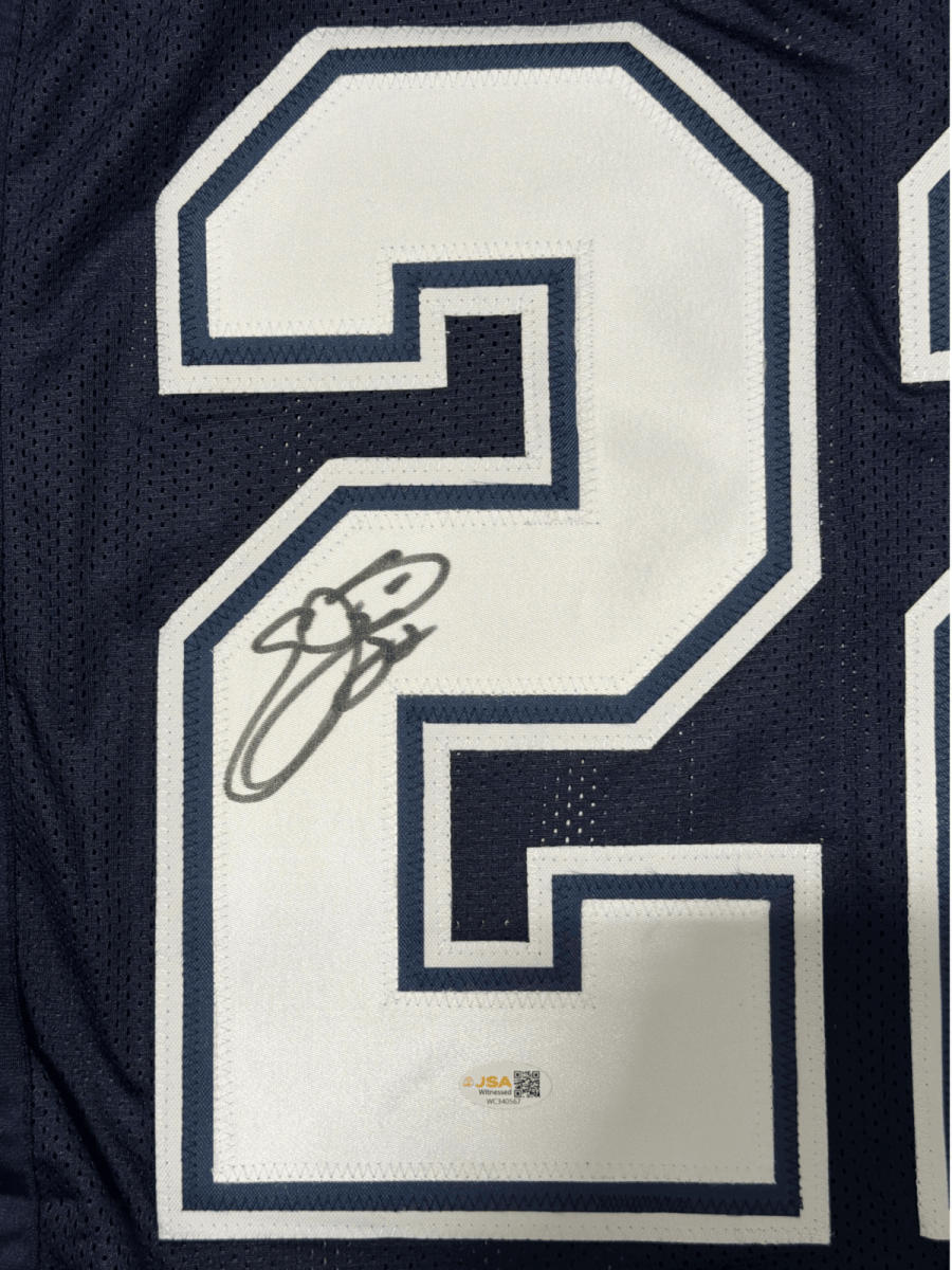 Emmitt Smith Signed Autographed Dallas Cowboys Custom Jersey JSA Witness COA