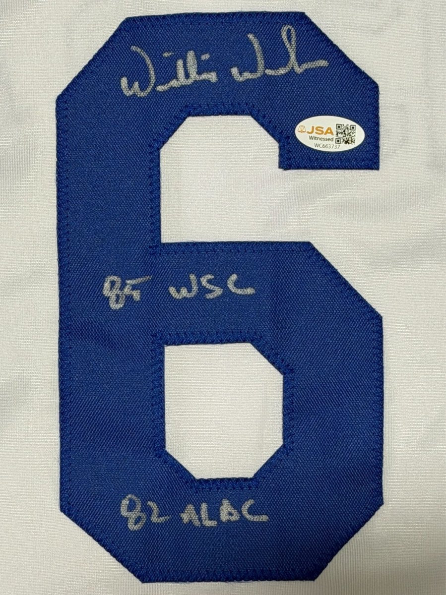 Willie Wilson Signed Kansas City Royals Custom Jersey w/ 2 Ins JSA Witness COA