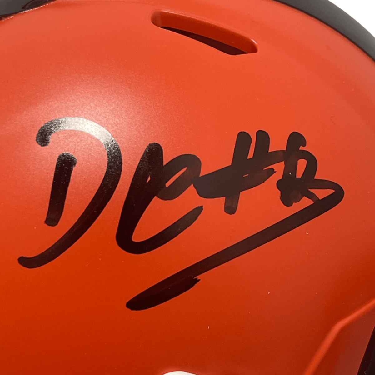 David Njoku Signed Cleveland Browns Speed Mini Helmet Beckett Witness BAS COA