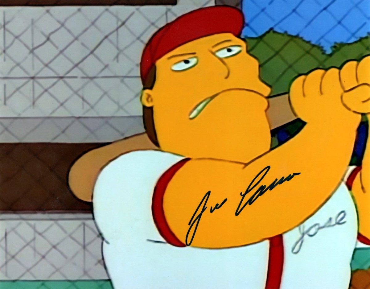 Jose Canseco Signed Autographed Simpsons 8x10 Photo LSCM COA #6