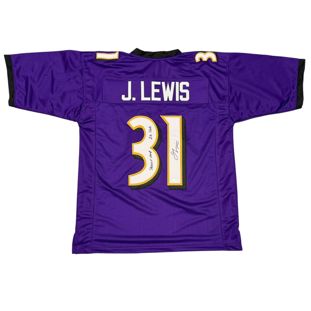 Jamal Lewis Signed Ravens Custom Jersey w/ SB XXXV Champ + 2K Club JSA Wit COA