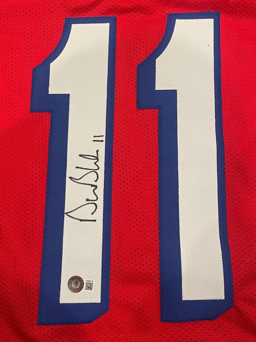 Drew Bledsoe Signed New England Patriots Custom Jersey Beckett BAS COA