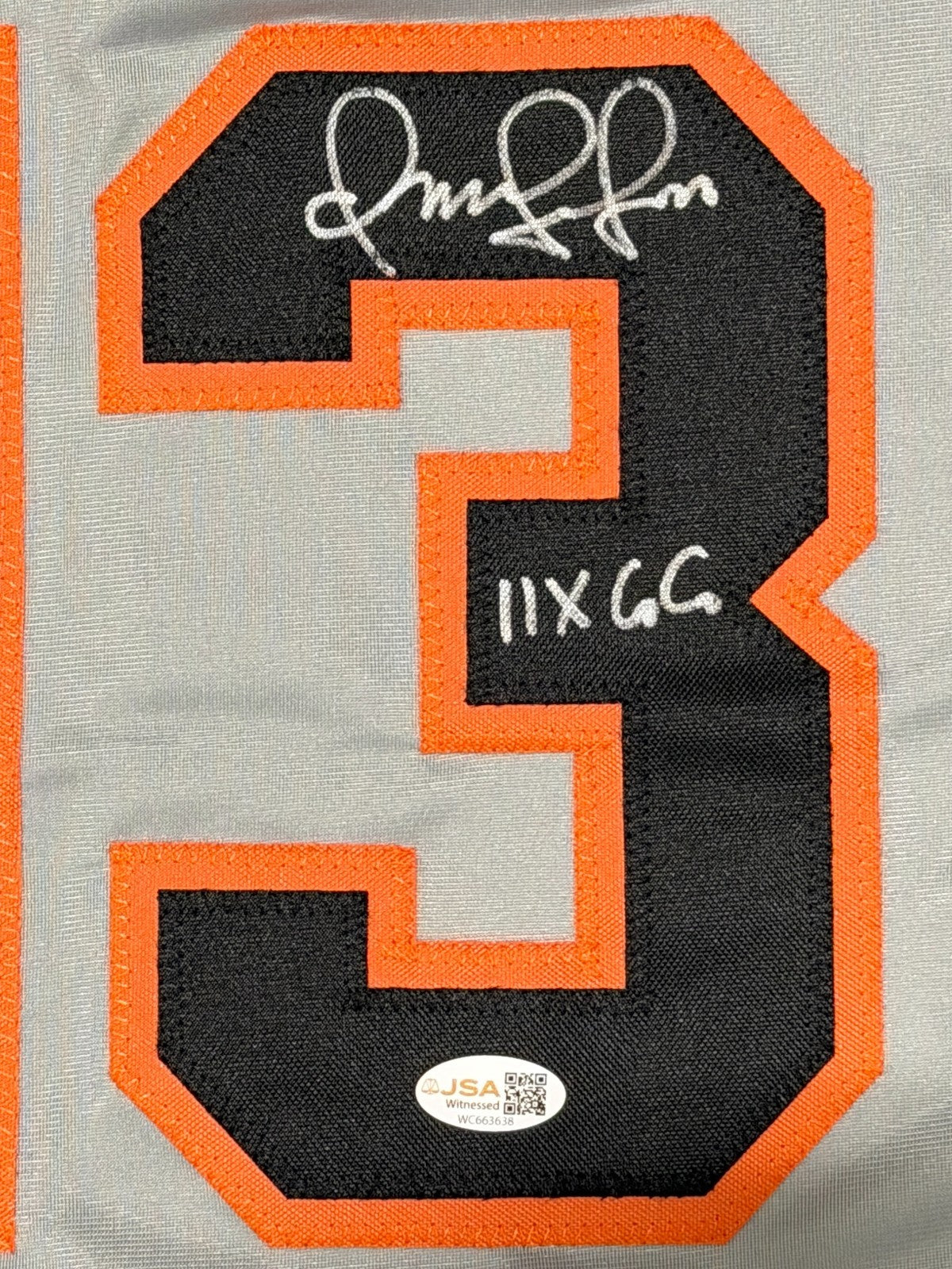 Omar Vizquel Signed San Francisco Giants Custom Jersey w/ 11x GG JSA Witness COA