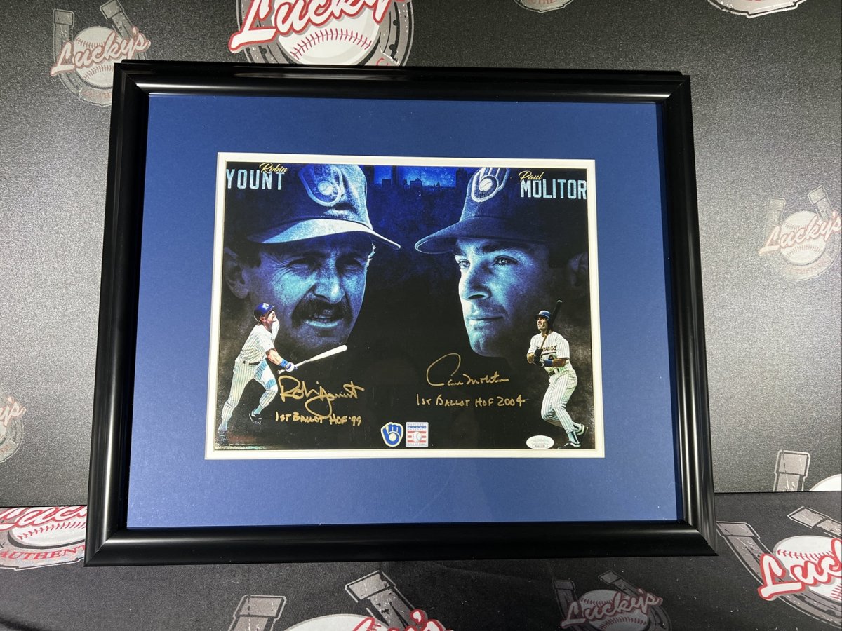 Robin Yount & Paul Molitor Dual Signed Framed 11x14 Photo w/ 2x Insc JSA COA