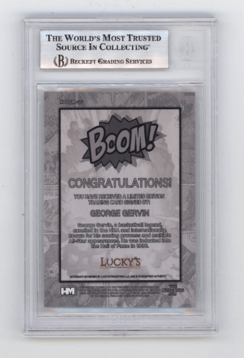 George Gervin 2024 Hits Memorabilia BOOM Silver Signed BGS BAS Auto Spurs