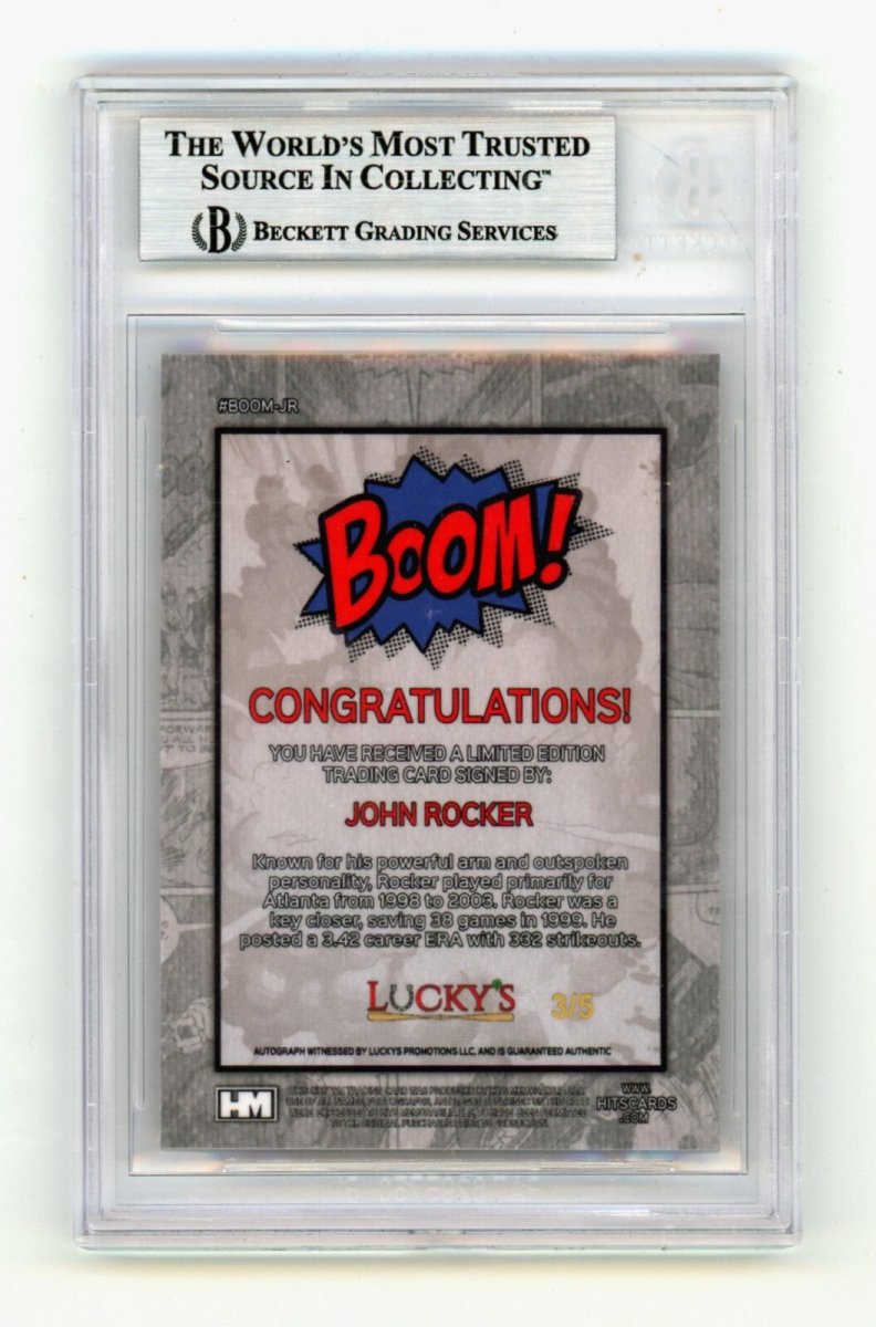 John Rocker 2024 Hits Memorabilia BOOM Red /5 Signed BGS BAS Auto Atlanta Braves