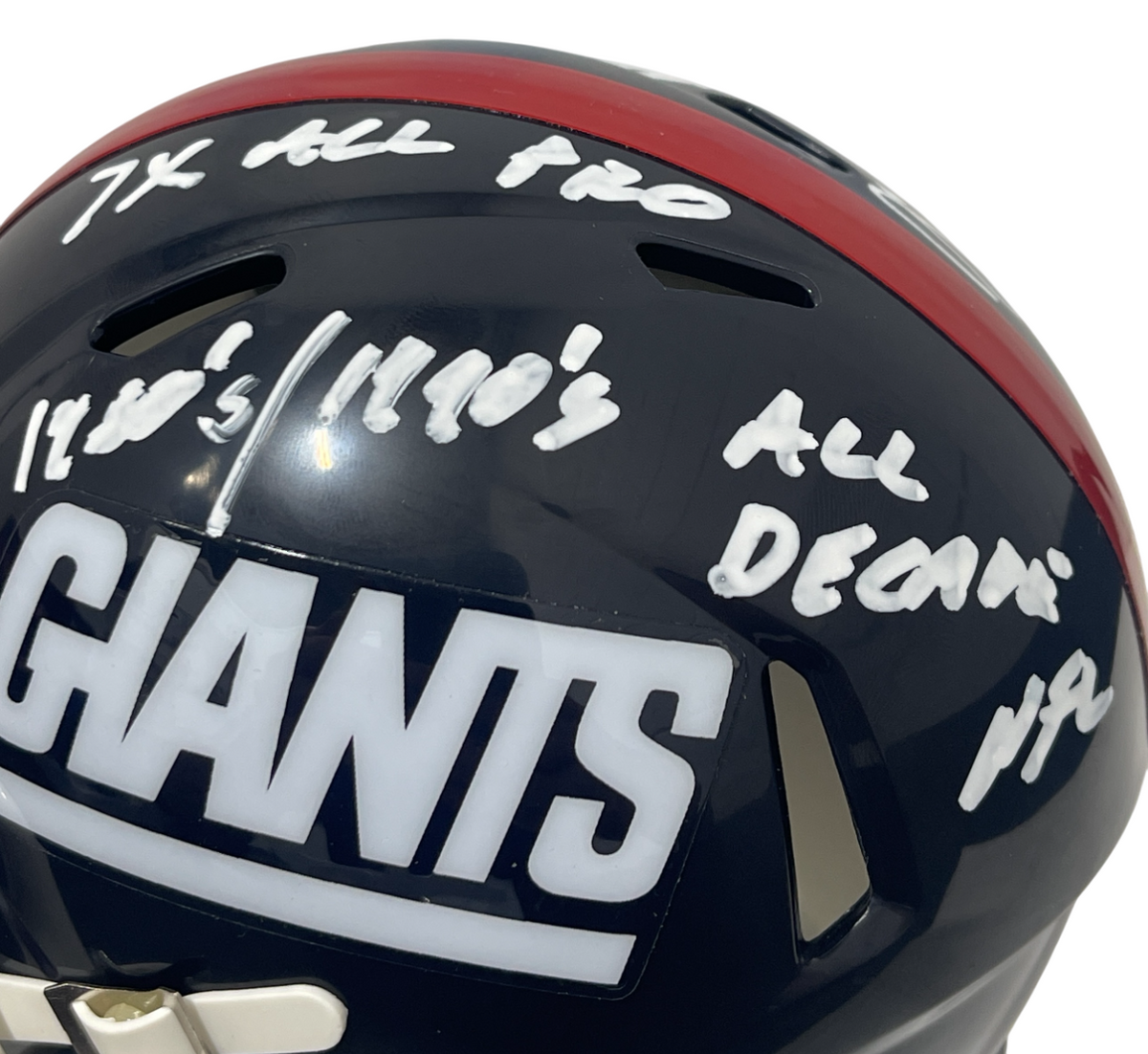 Sean Landeta Signed New York Giants TB Mini Helmet w/ 3 Insc Beckett Wit BAS COA