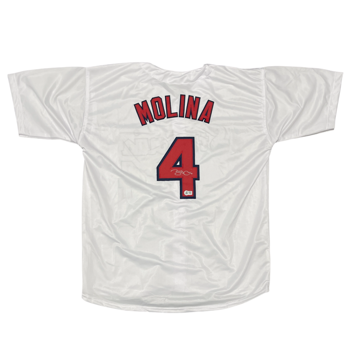 Yadier Molina Signed St Louis Cardinals Custom Jersey Beckett Witness BAS COA