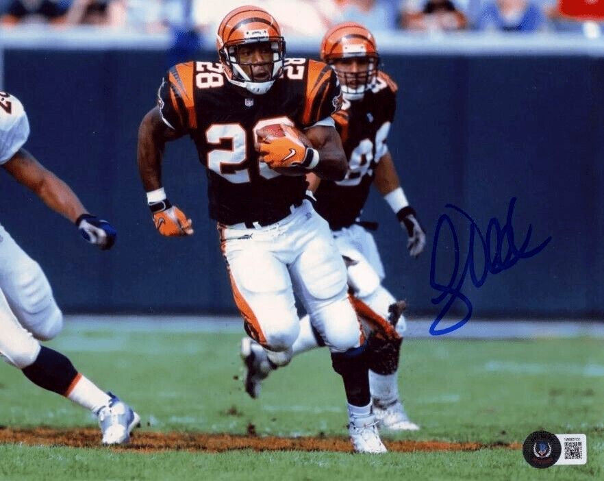 Corey Dillon Signed Cincinnati Bengals 8x10 Photo Beckett Witness BAS COA #2