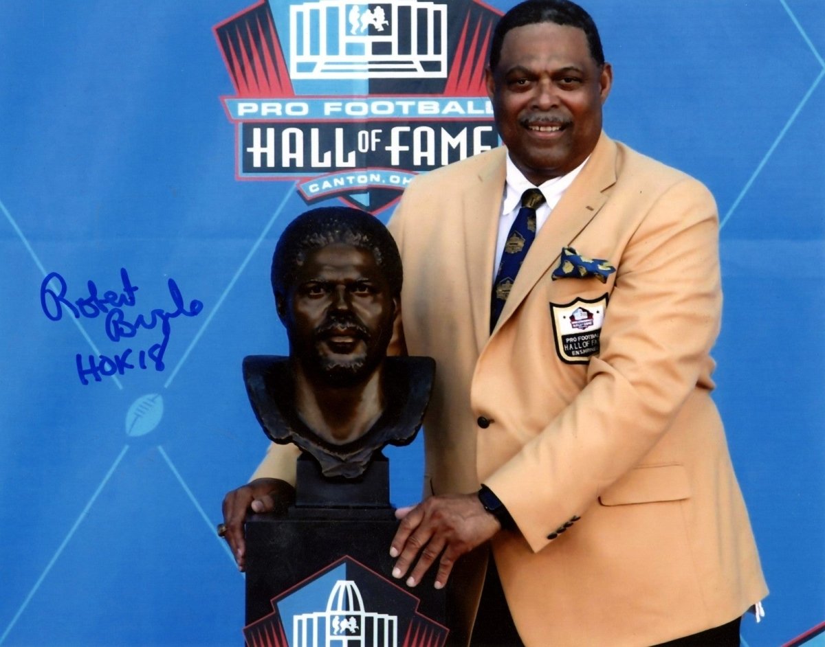 Robert Brazile Signed Pro Football HOF 8x10 Photo w/ HOF 18 LSCM COA #1
