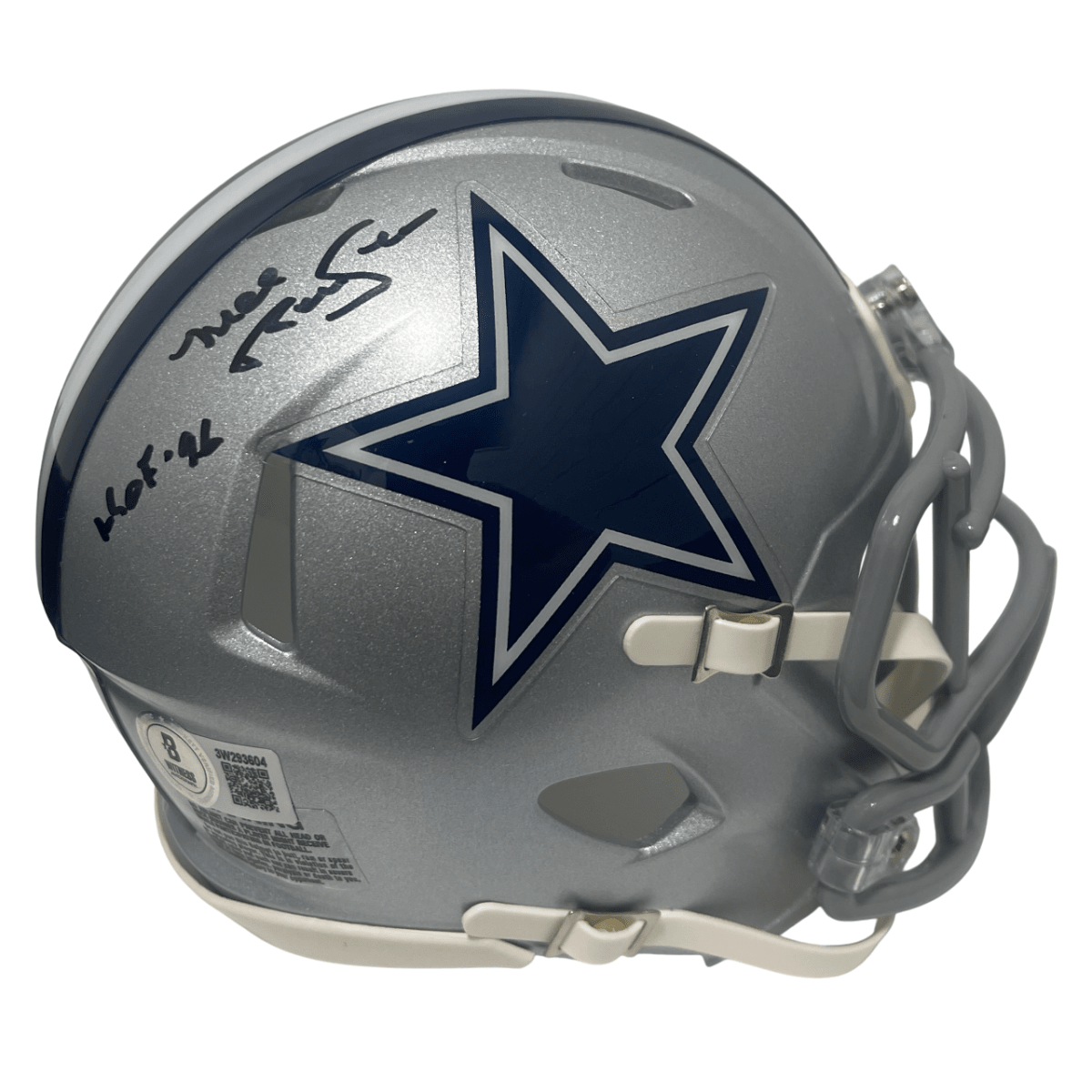 Mel Renfro Signed Cowboys Speed Mini Helmet w/ HOF 96 Beckett Witness BAS COA