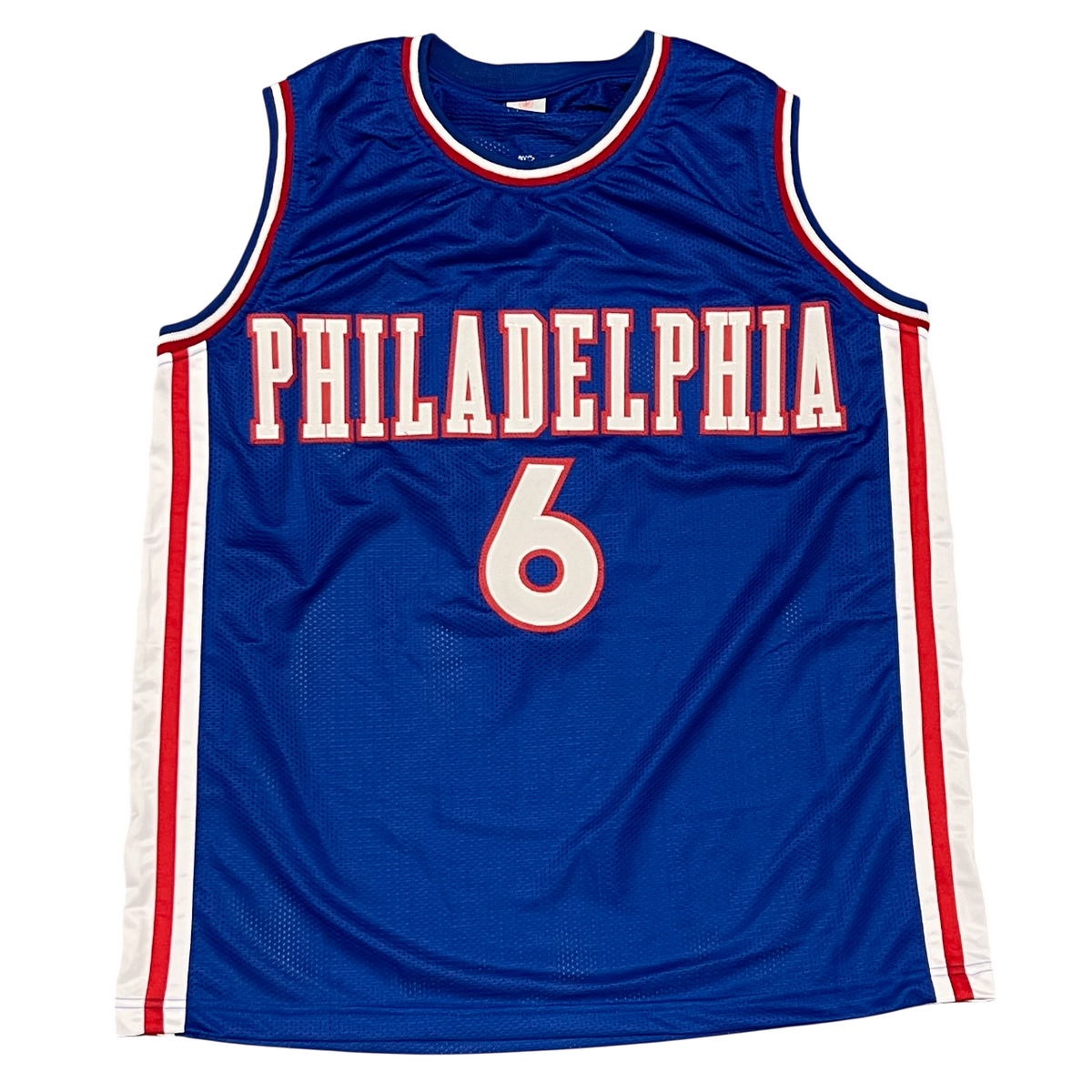 Julius Erving Signed Philadelphia 76ers Custom Jersey Dr J Ins Beckett W BAS COA