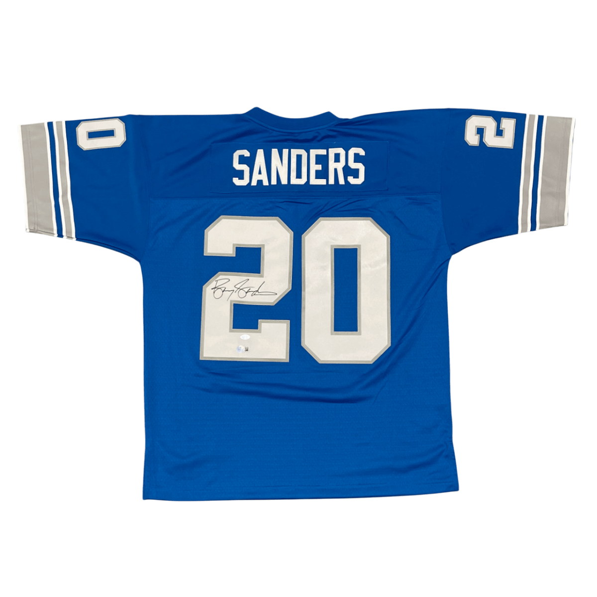 Barry Sanders Signed Detroit Lions Mitchell &amp; Ness M&amp;N Jersey BAS COA + SCHWARTZ