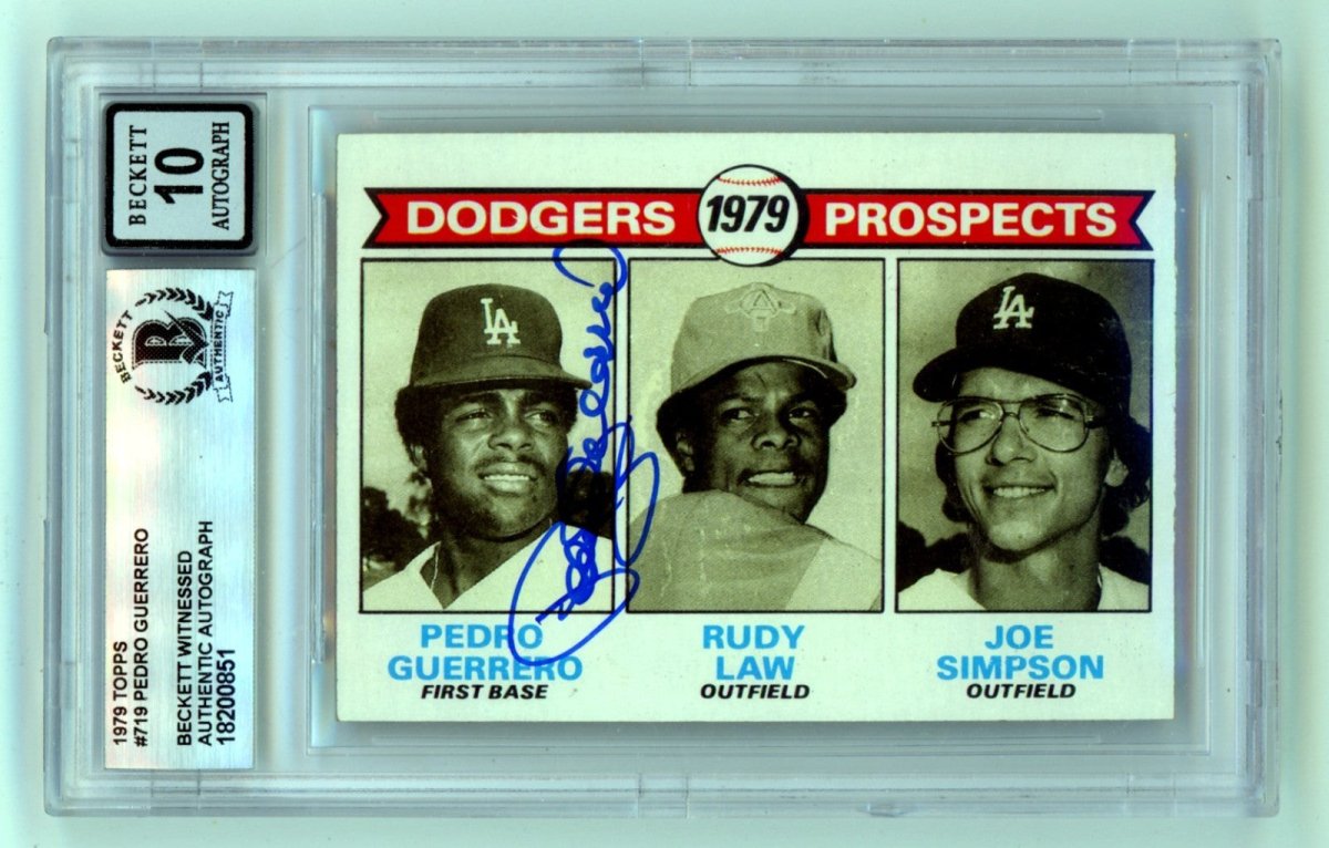 Pedro Guerrero 1979 Topps #719 Signed Rookie RC Beckett BGS 10 Auto LA Dodgers