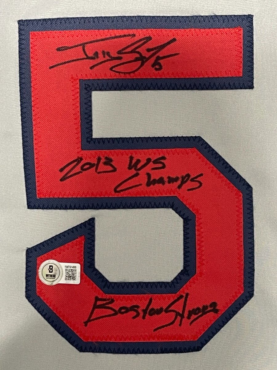 Jonny Gomes Signed Red Sox Custom Jersey w/ 2 Insc Beckett Witness BAS COA