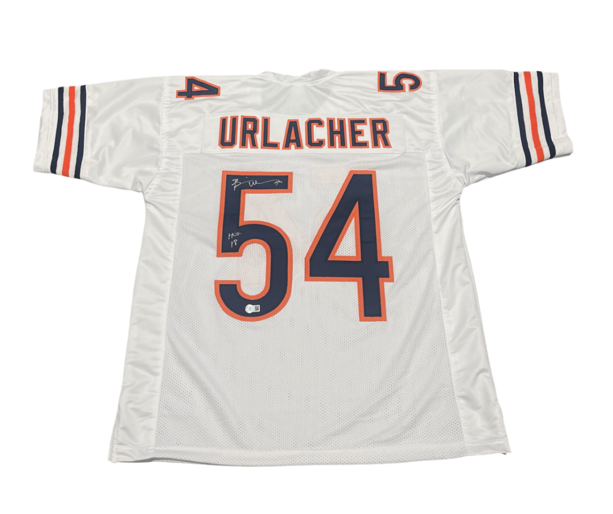Brian Urlacher Signed Chicago Bears Custom Jersey w/ HOF 18 Beckett Wit BAS COA