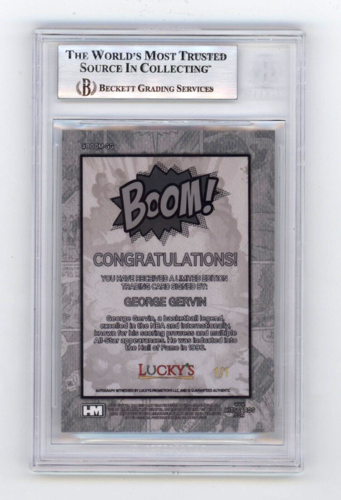George Gervin 2024 Hits Memorabilia BOOM Super #1/1 Signed BGS BAS Auto Spurs