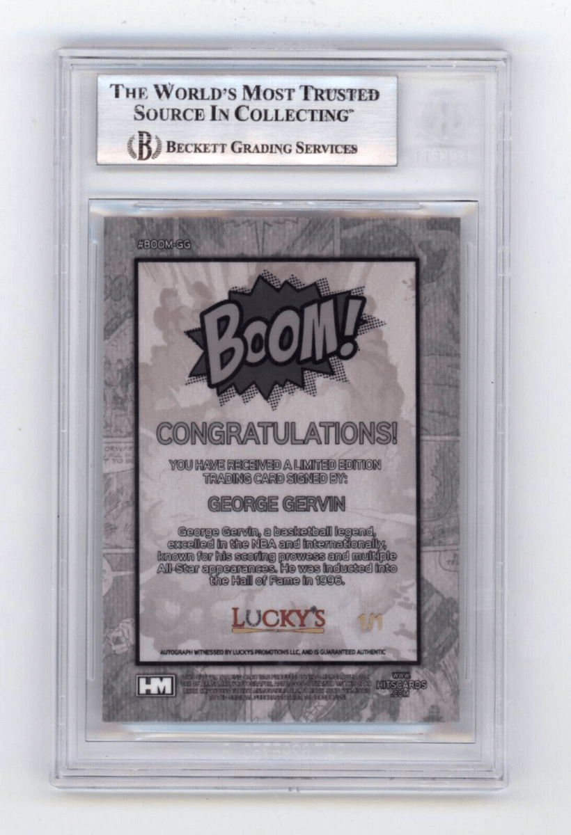 George Gervin 2024 Hits Memorabilia BOOM Super #1/1 Signed BGS BAS Auto Spurs