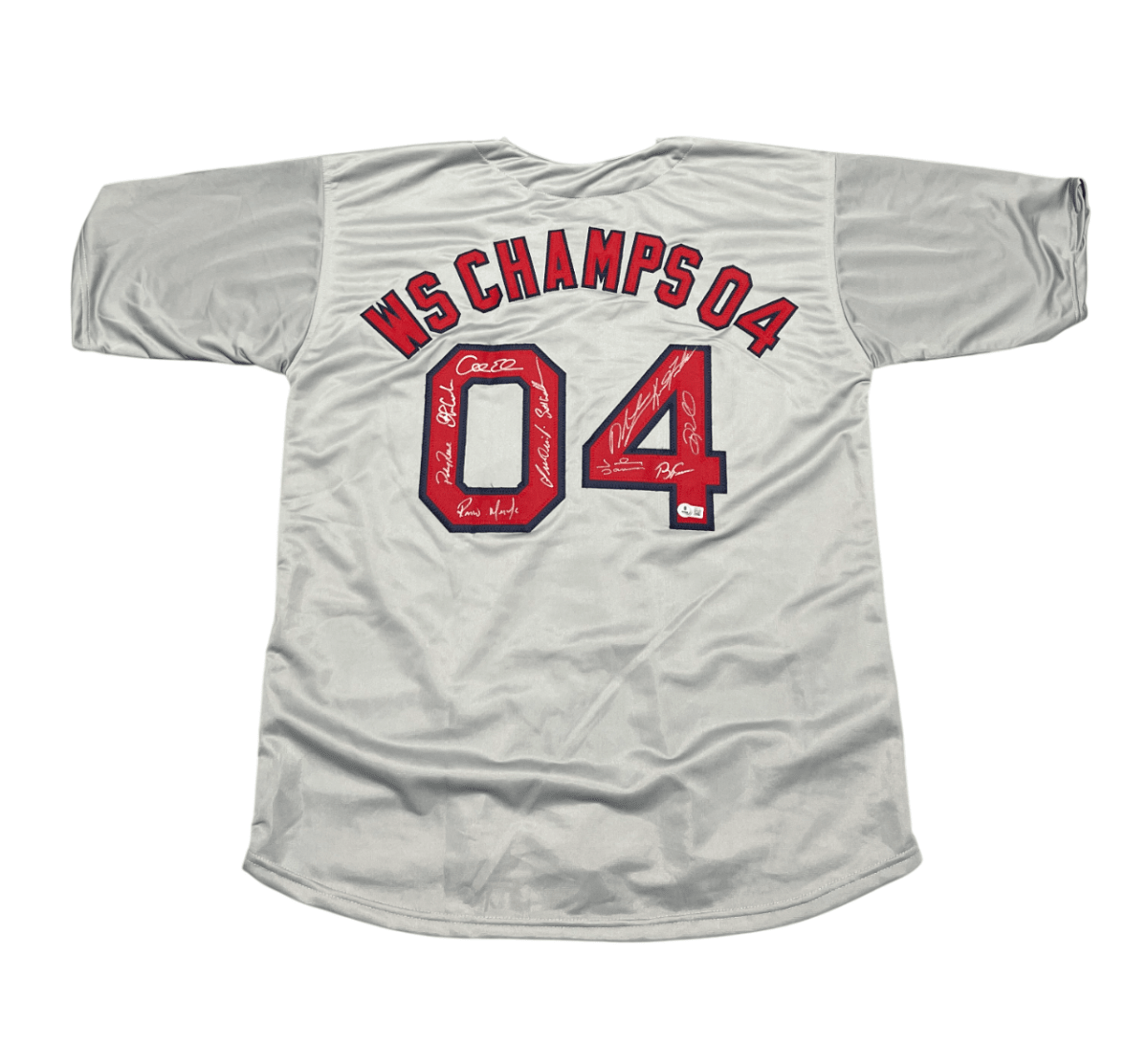 2004 Boston Red Sox Team Signed Custom Jersey w/ 11 Sigs Beckett BAS Wit COA
