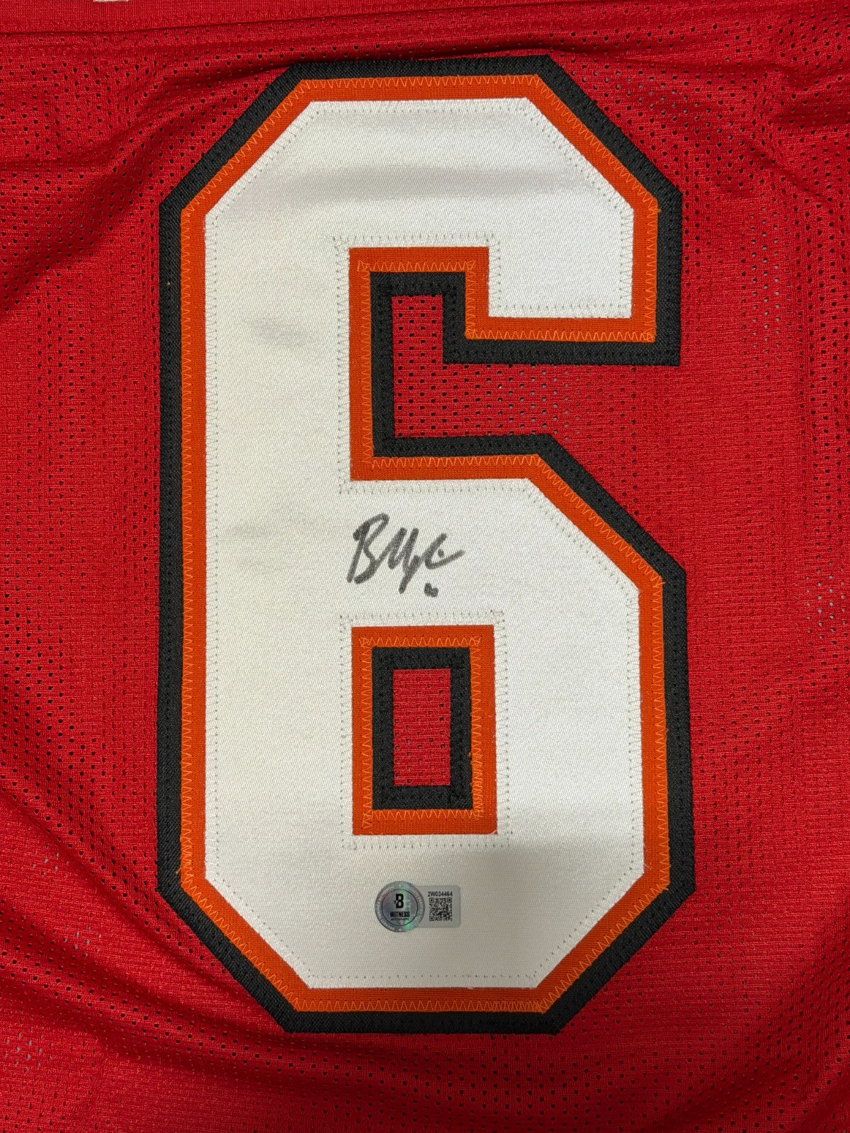 Baker Mayfield Signed Tampa Bay Buccaneers Custom Jersey Beckett Witness BAS COA