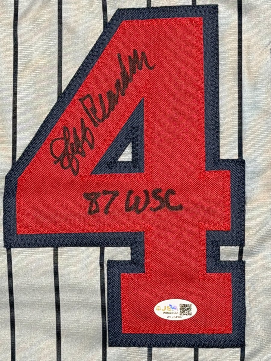Jeff Reardon Signed Minnesota Twins Grey Custom Jersey 87 WSC JSA Witness COA