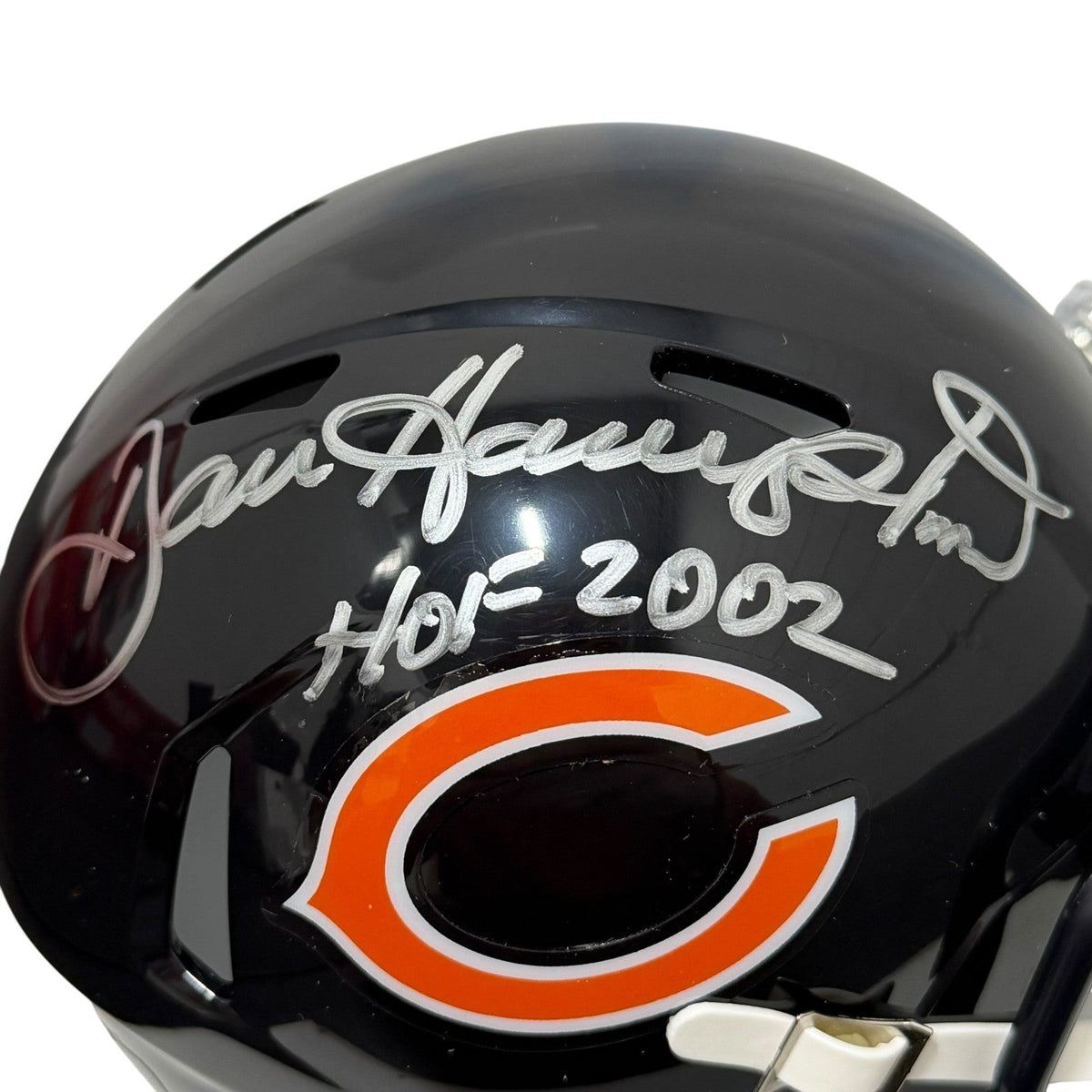 Dan Hampton Signed Chicago Bears Speed Mini Helmet w/ HOF 2002 JSA Witness COA