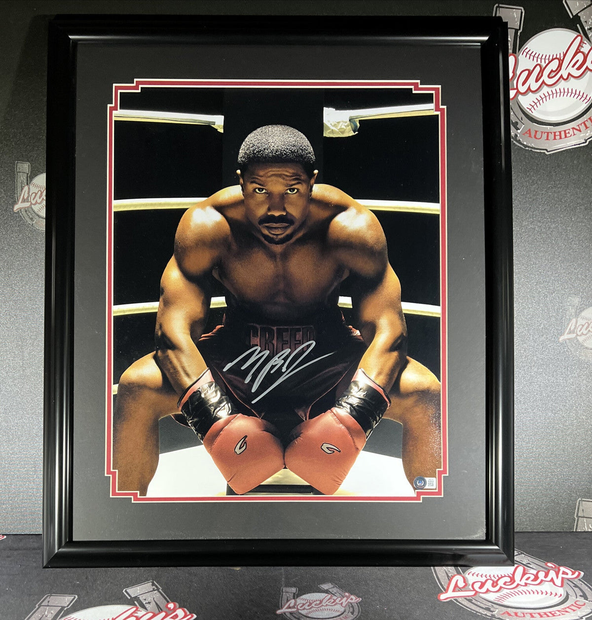 Michael B Jordan Signed Framed 16x20 Photo Creed Beckett Witness BAS COA B