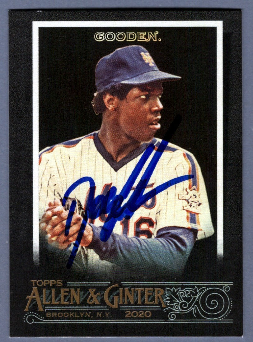 Dwight Doc Gooden Signed 2020 Topps Allen &amp; Ginter X Black #314 LSCM COA Mets