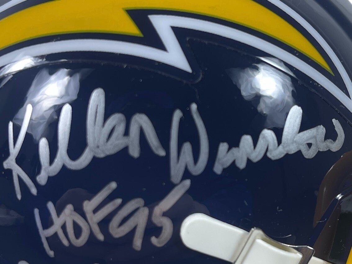 Kellen Winslow &amp; Charlie Joiner Signed Chargers TB Mini Helmet w/ HOF BAS COA