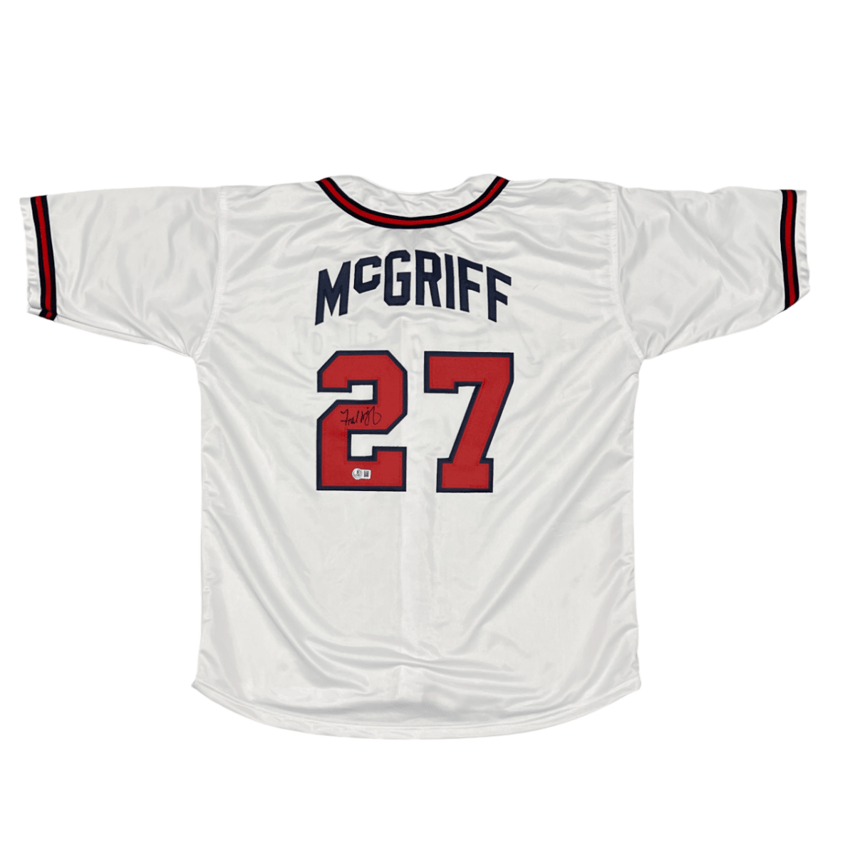 Fred McGriff Signed Atlanta Braves Custom Jersey Beckett Witness BAS COA