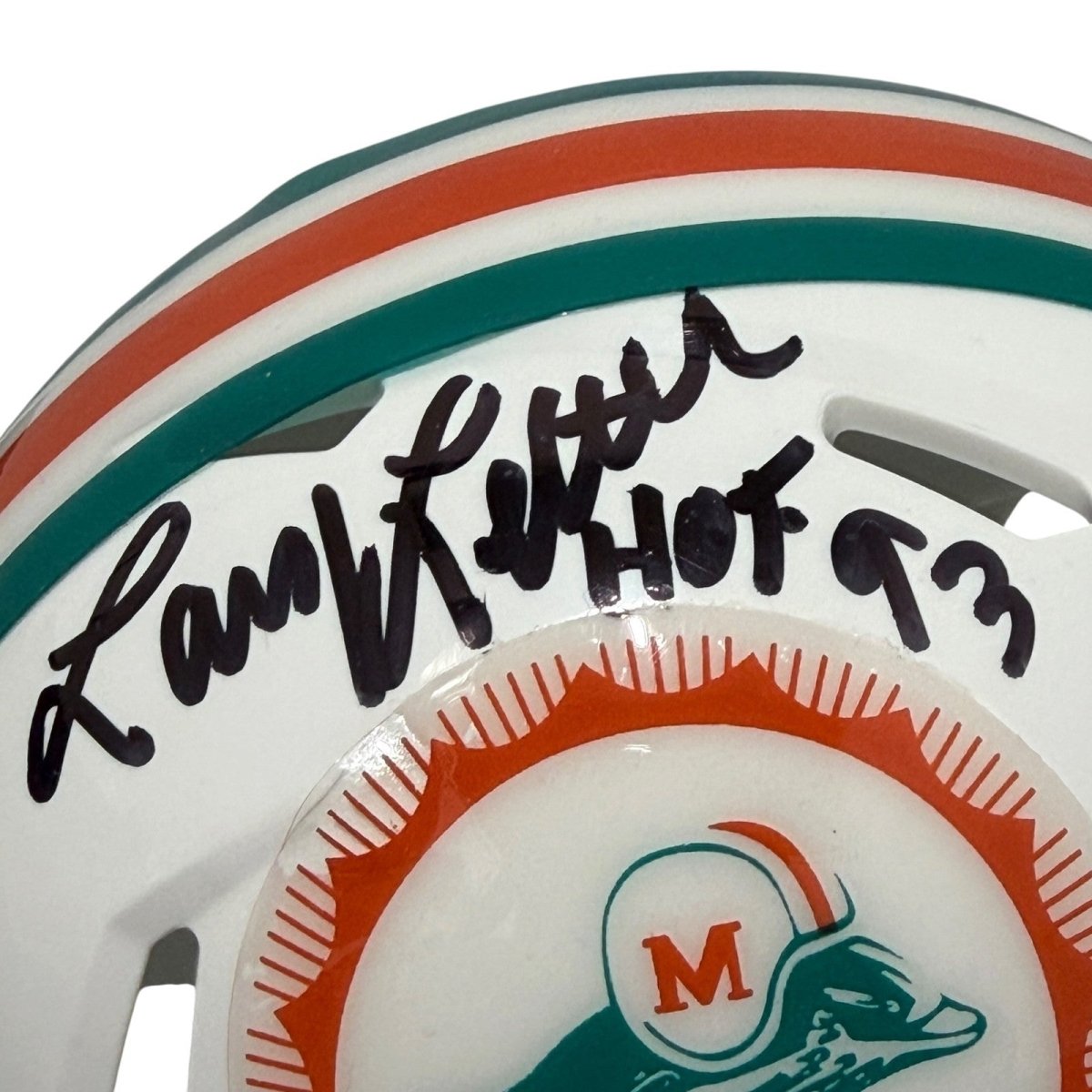 Larry Little Signed Miami Dolphins TB Mini Helmet w/ HOF 93 JSA Witness COA