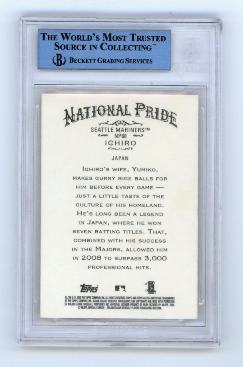 Ichiro Suzuki 2009 Topps Allen &amp; Ginter Signed National Pride JSA BGS Authentic