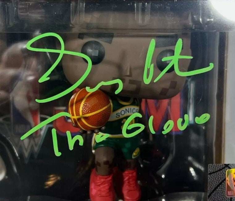 Gary Payton &amp; Shawn Kemp Signed Auto NBA JAM Funko Pop w/ Ins Beckett W BAS COA