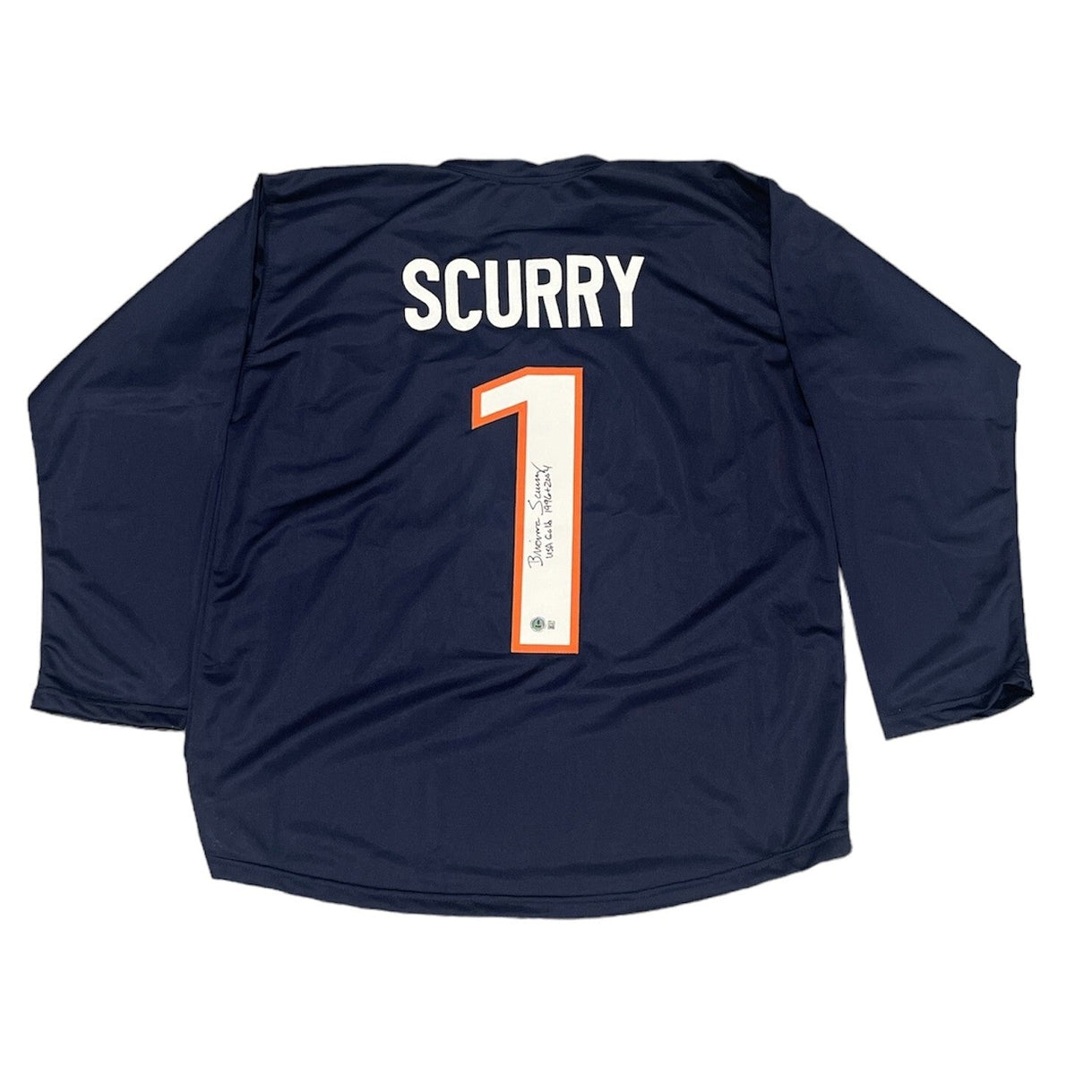 Brianna Scurry Signed United States Custom Jersey w/ ins Beckett Wit BAS COA