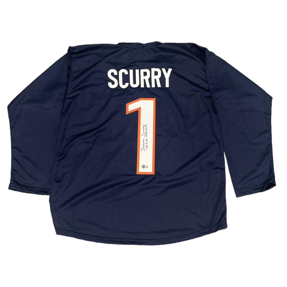 Brianna Scurry Signed United States Custom Jersey w/ ins Beckett Wit BAS COA