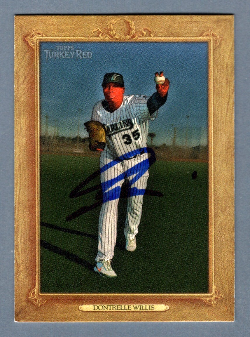 Dontrelle Willis Signed 2007 Topps Turkey Red #2 LSCM COA Florida Marlins