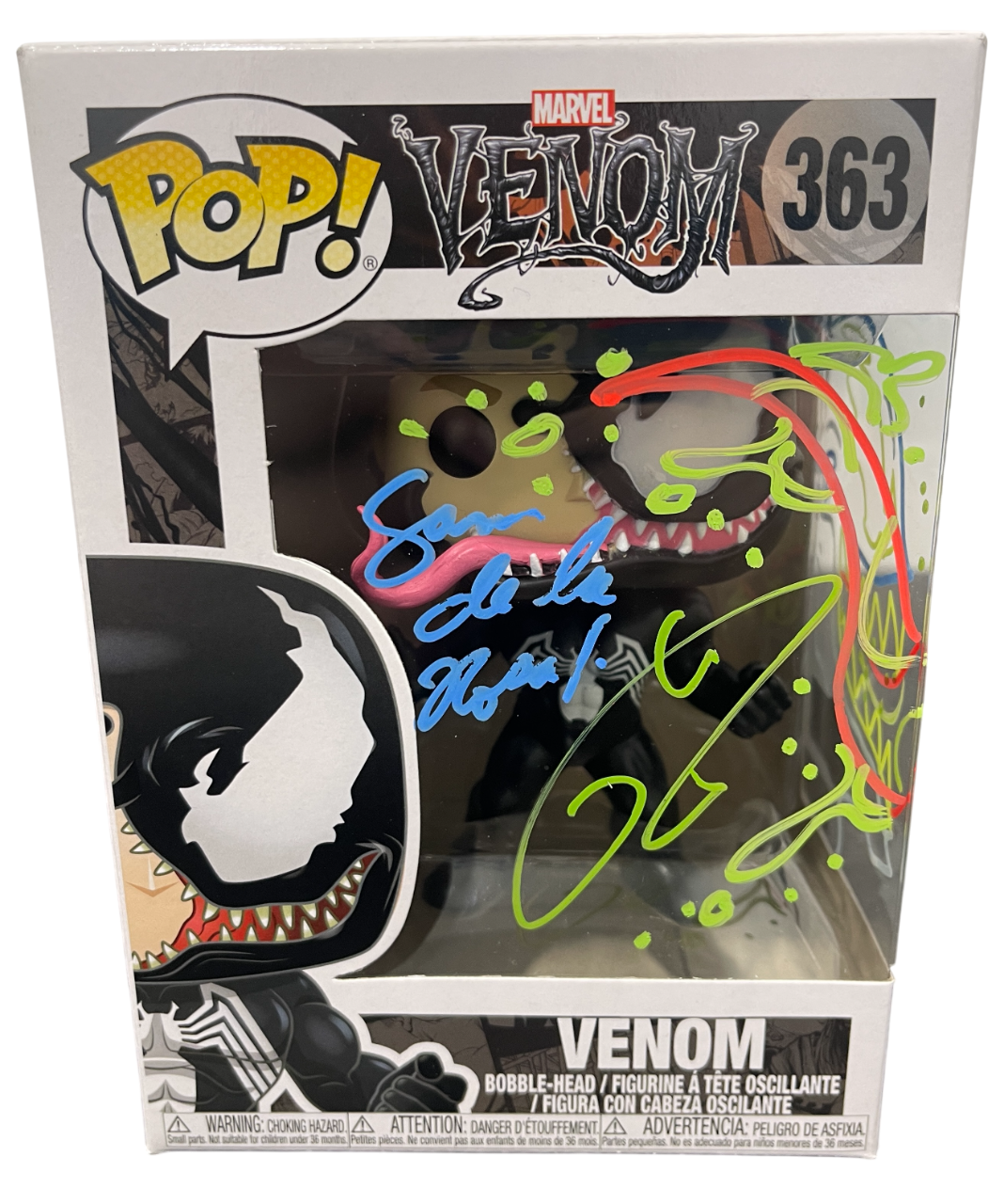 Tom Hardy Signed Venom Funko Pop #363 w/ Sam De La Rosa Sketch BAS &amp; JSA COA C