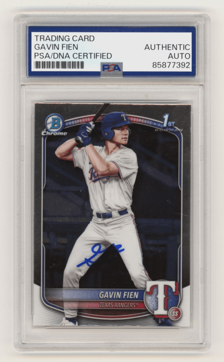 Gavin Fien 2025 Bowman Chrome 1st Signed Autograph Rookie RC PSA Authentic Auto