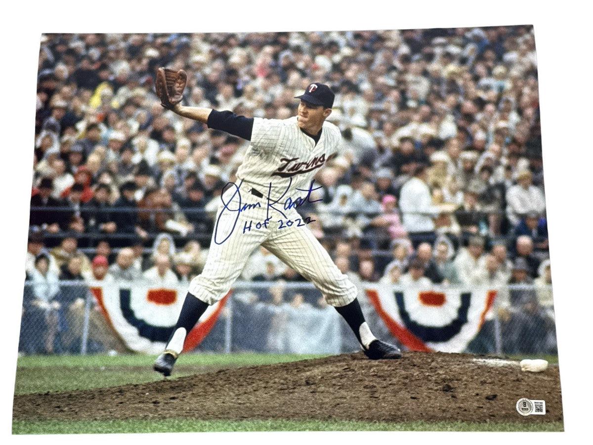 Jim Kaat Signed Minnesota Twins 16x20 Photo w/ HOF 2022 Beckett Witness BAS COA