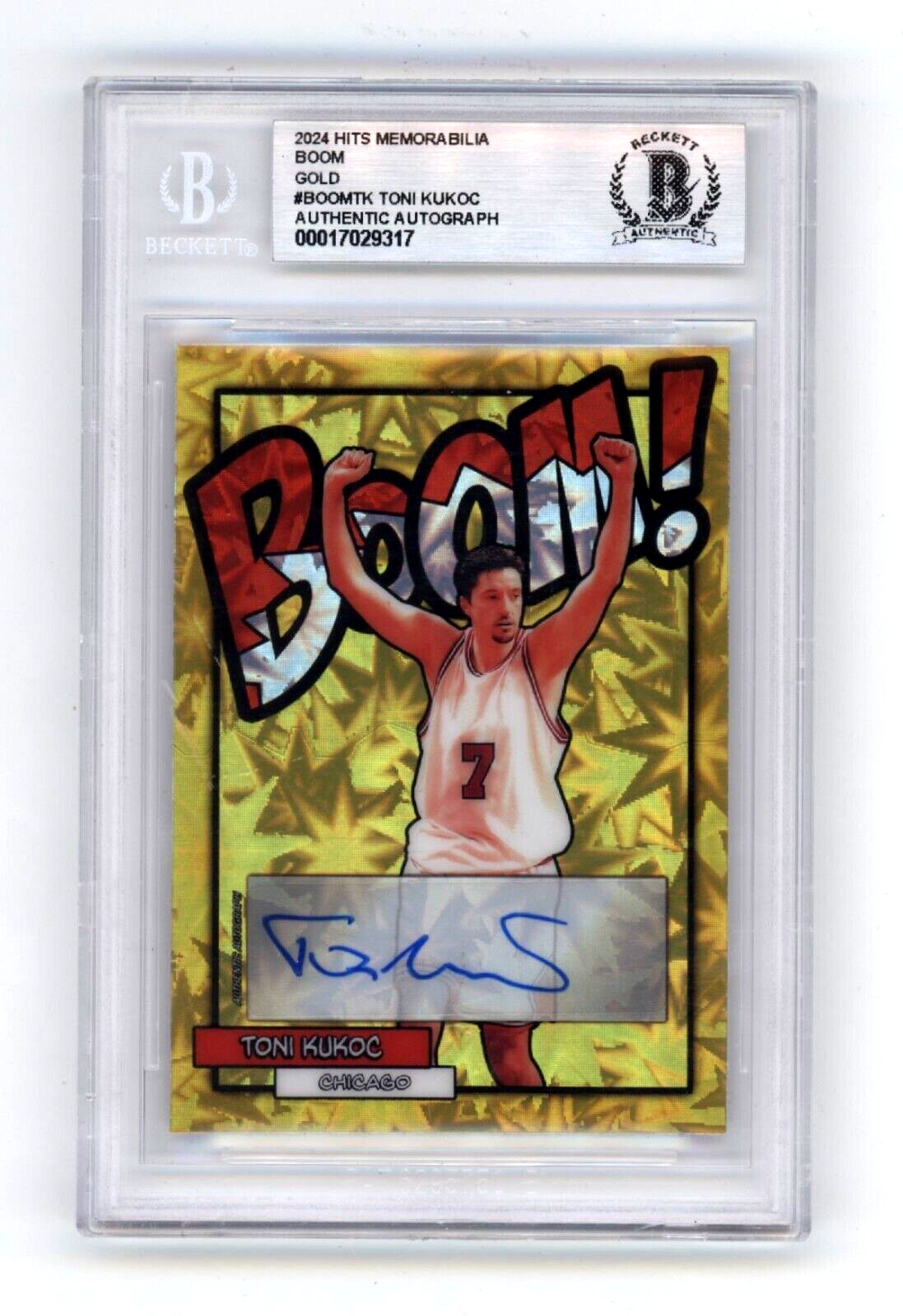 Toni Kukoc 2024 Hits Memorabilia BOOM Gold Jersey # 7/10 Signed BGS BAS Auto
