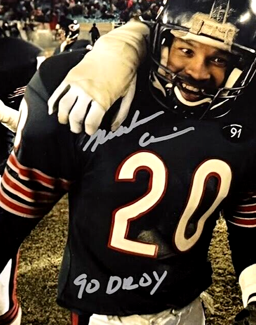 Dan Hampton &amp; Mark Carrier Dual Signed Bears 11x14 Photo w/ Insc Beckett BAS COA