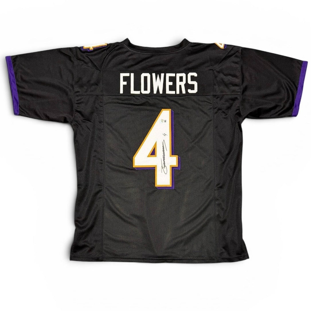 Zay Flowers Signed Baltimore Ravens Custom Jersey Beckett Witness BAS COA