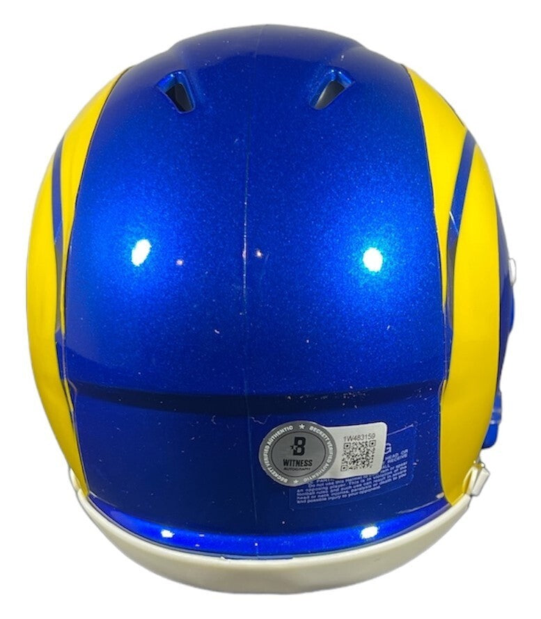 Kyren Williams Signed LA Rams Speed Mini Helmet Beckett Witness BAS COA