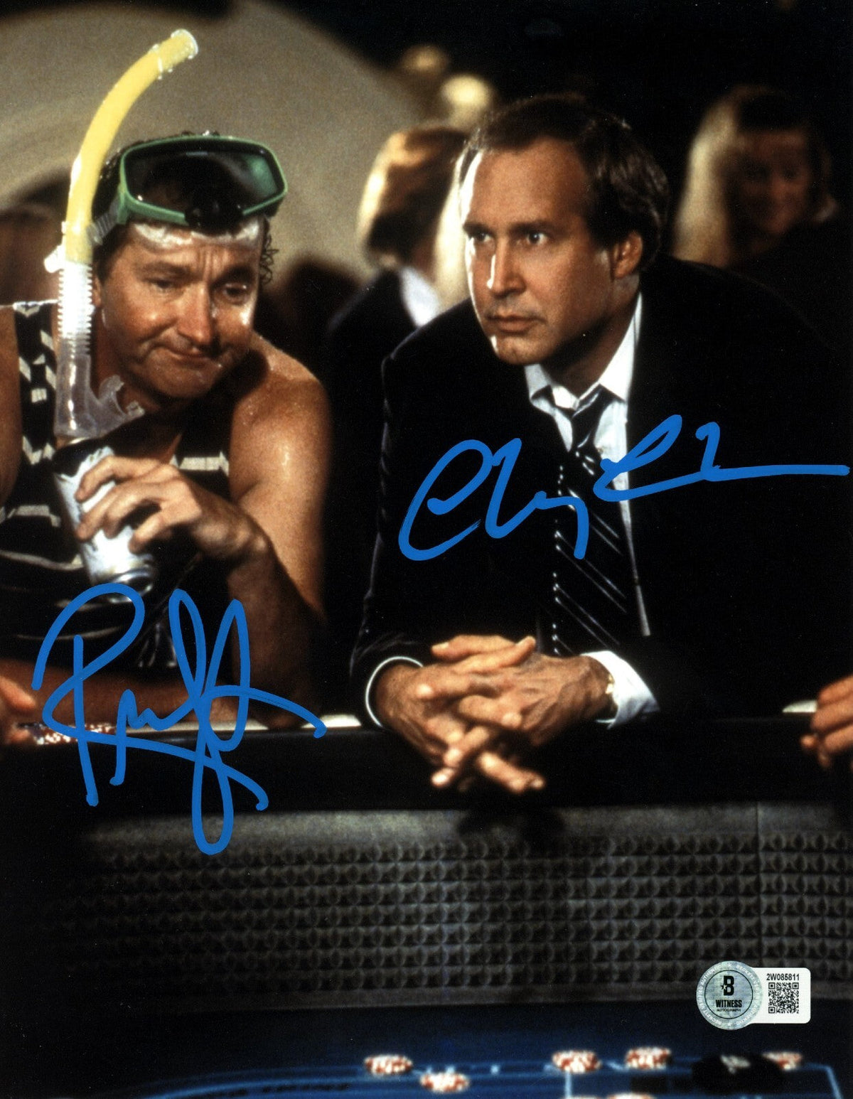 Chevy Chase &amp; Randy Quaid Signed Vegas Vacation 8x10 Photo Beckett Wit BAS COA
