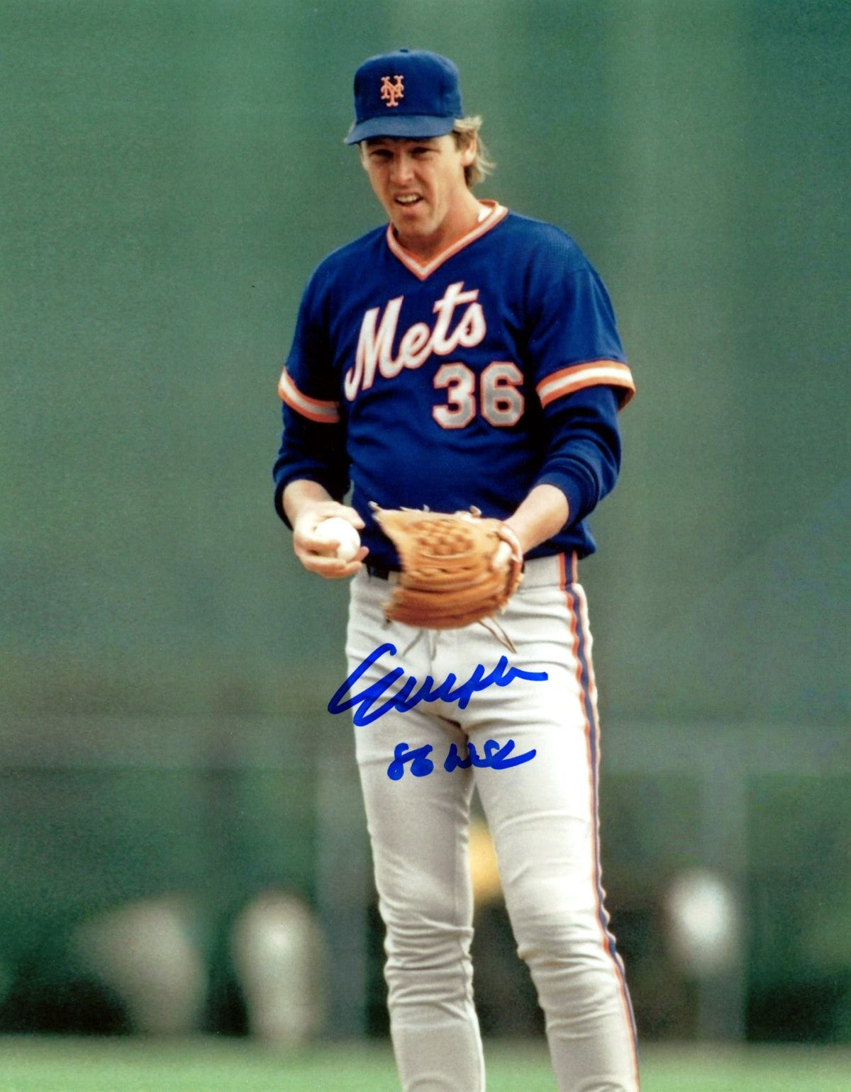 Ed Lynch Signed Autographed New York Mets 8x10 Photo w/ 86 WSC LSCM COA #1
