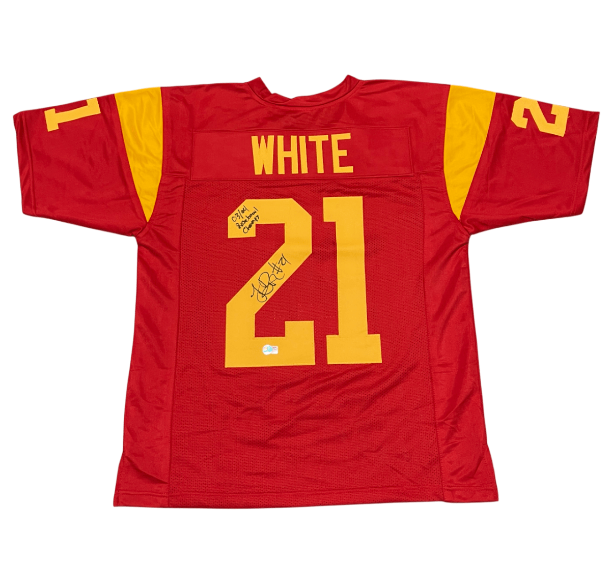 LenDale White Signed USC Custom Jersey w/ 03/04 Rosebowl Champ Beckett W BAS COA