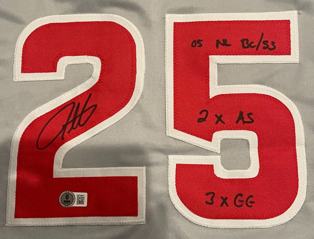 Derrek Lee Signed Chicago Cubs Custom Jersey w/ 3 Insc Beckett Witness BAS COA