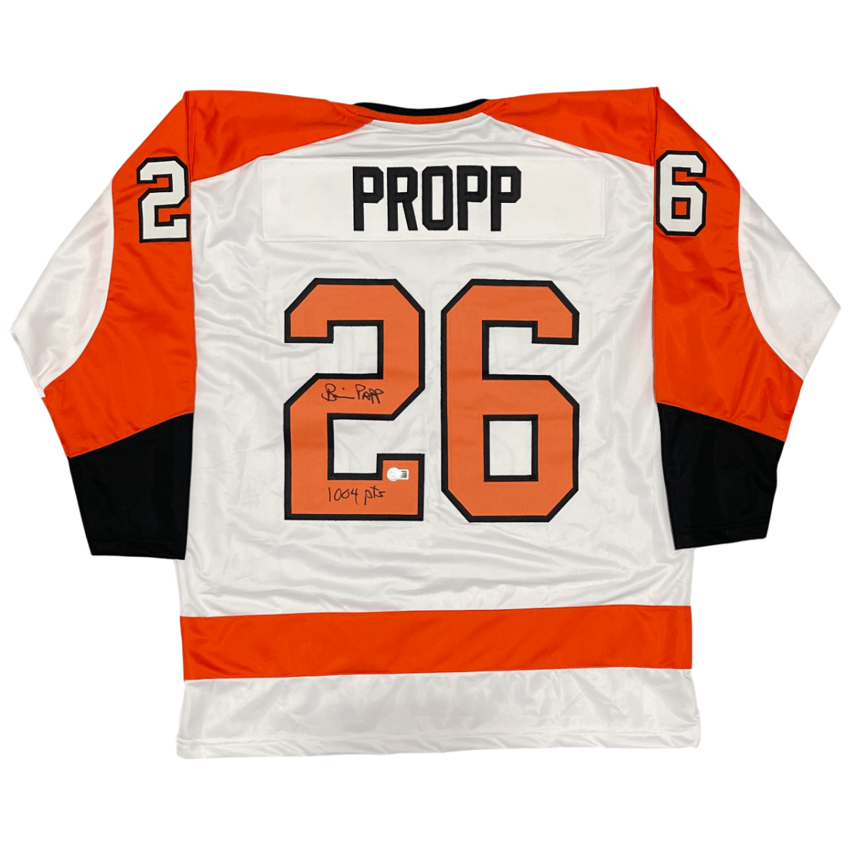 Brian Propp Signed Philadelphia Custom Jersey w/ 1004 Pts Beckett Wit BAS COA